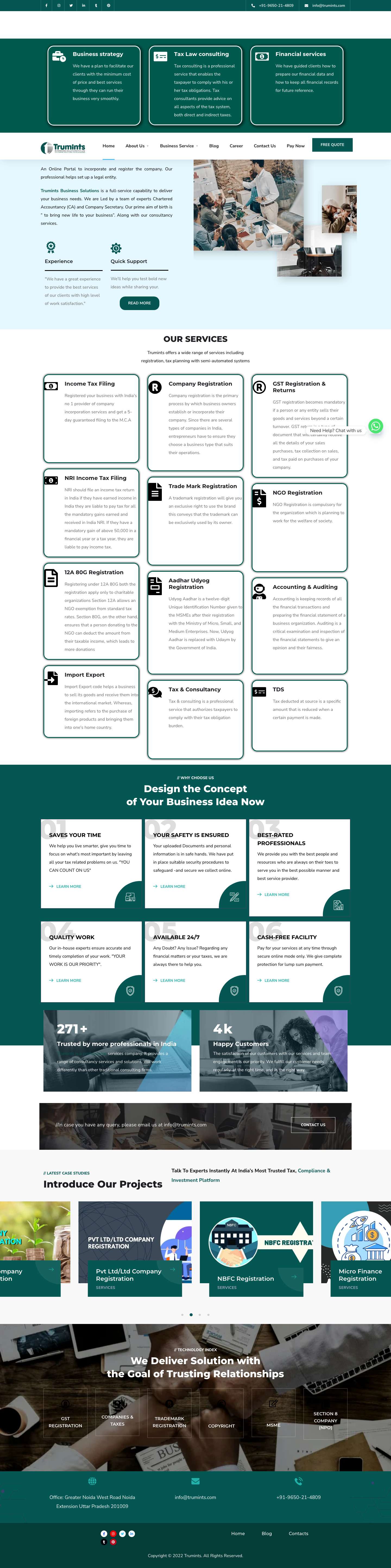 Home-Trumints Business Solutions - Full Screenshot