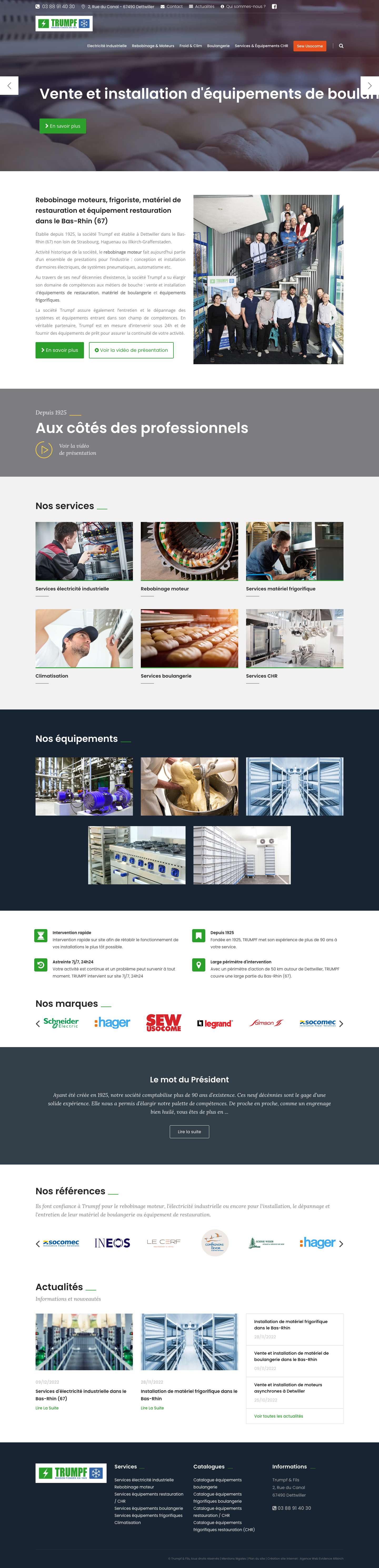 Electricité industrielle, frigoriste, matériel boulangerie & CHR Bas-Rhin (67) - Full Screenshot