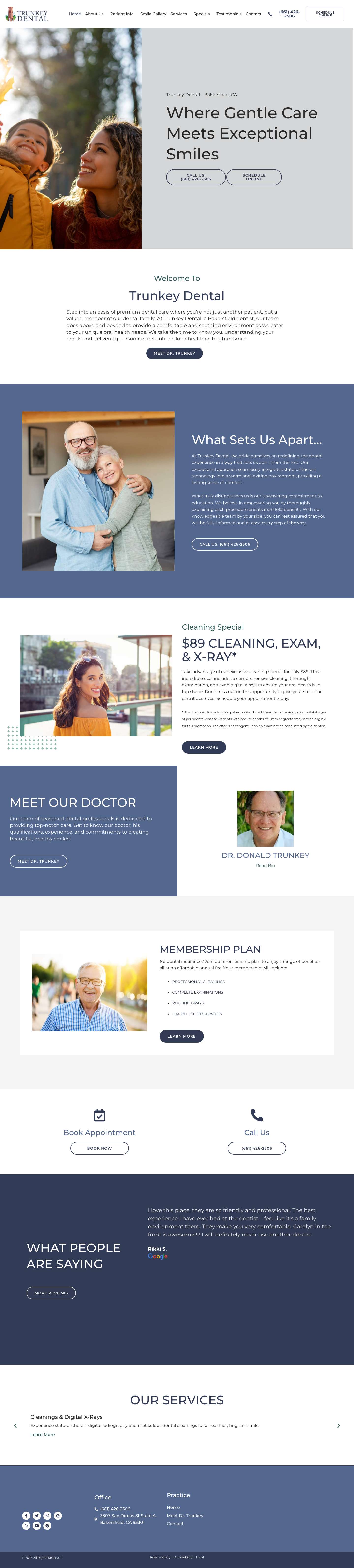 Bakersfield Dentist — Trunkey Dental — Bakersfield, CA - Full Screenshot