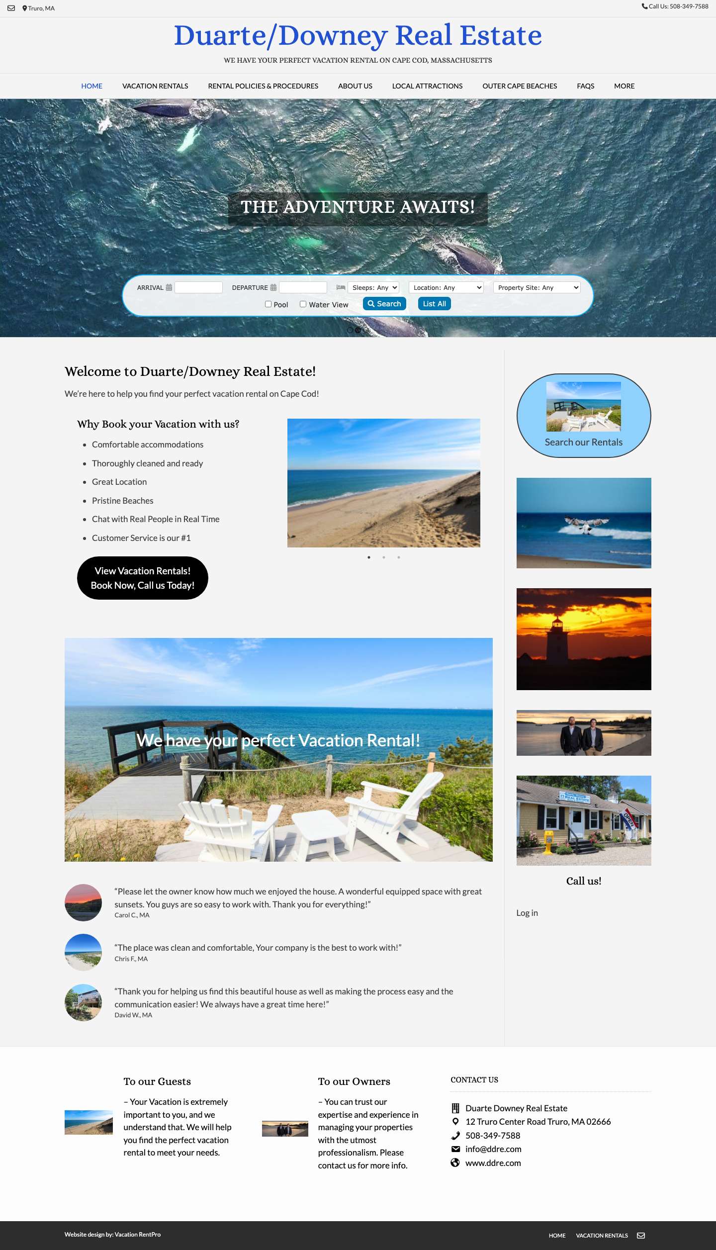 Duarte/Downey Real Estate – We have your perfect Vacation Rental on Cape Cod, Massachusetts - Full Screenshot