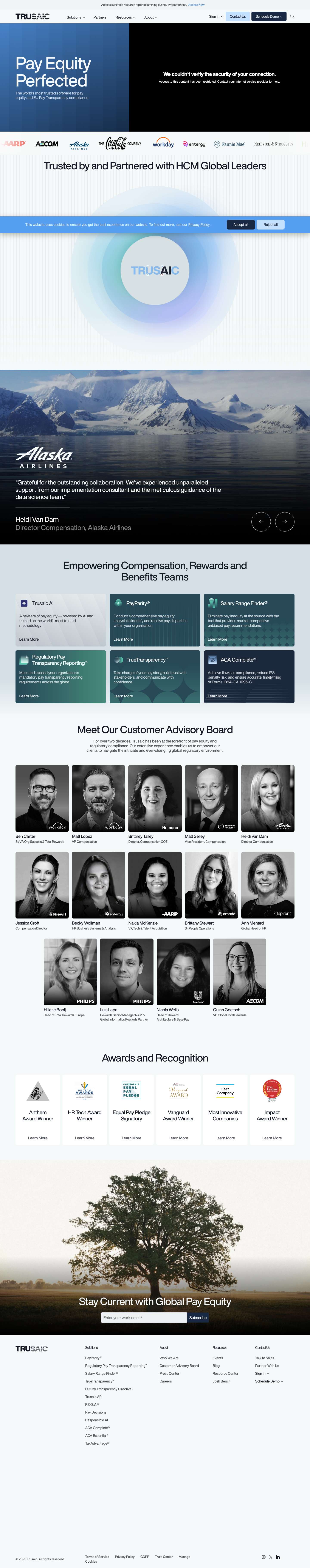 Pay Equity and Transparency Solutions Powered by AI | Trusaic - Full Screenshot