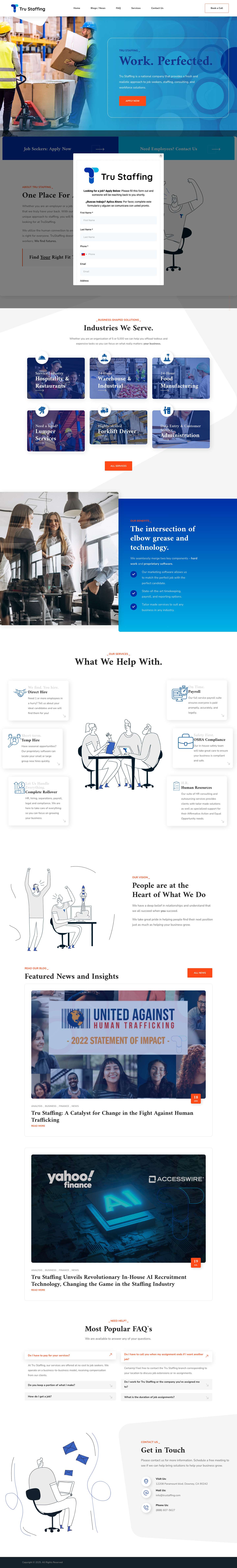 Home - Tru Staffing - Full Screenshot