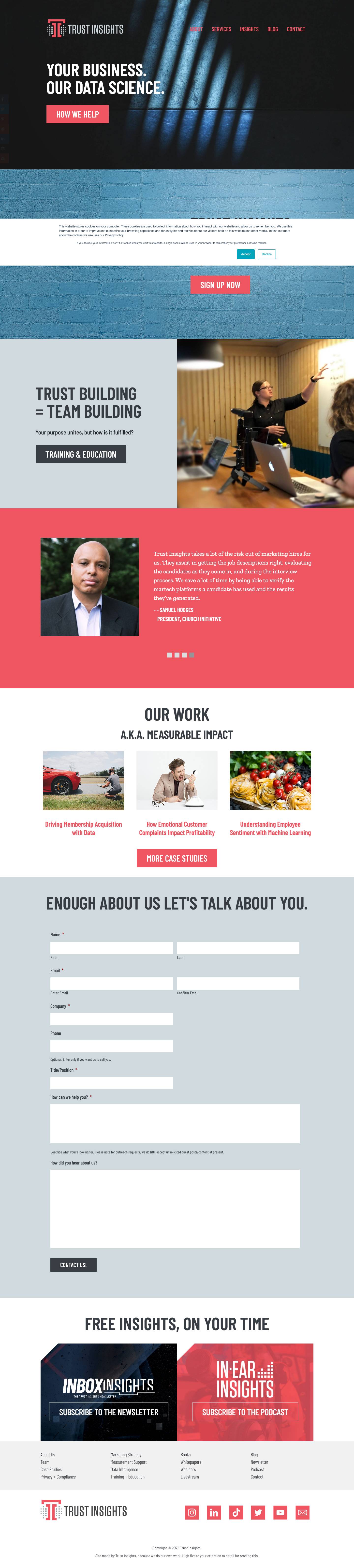 Trust Insights - Data and Analytics Help For Marketers - Full Screenshot