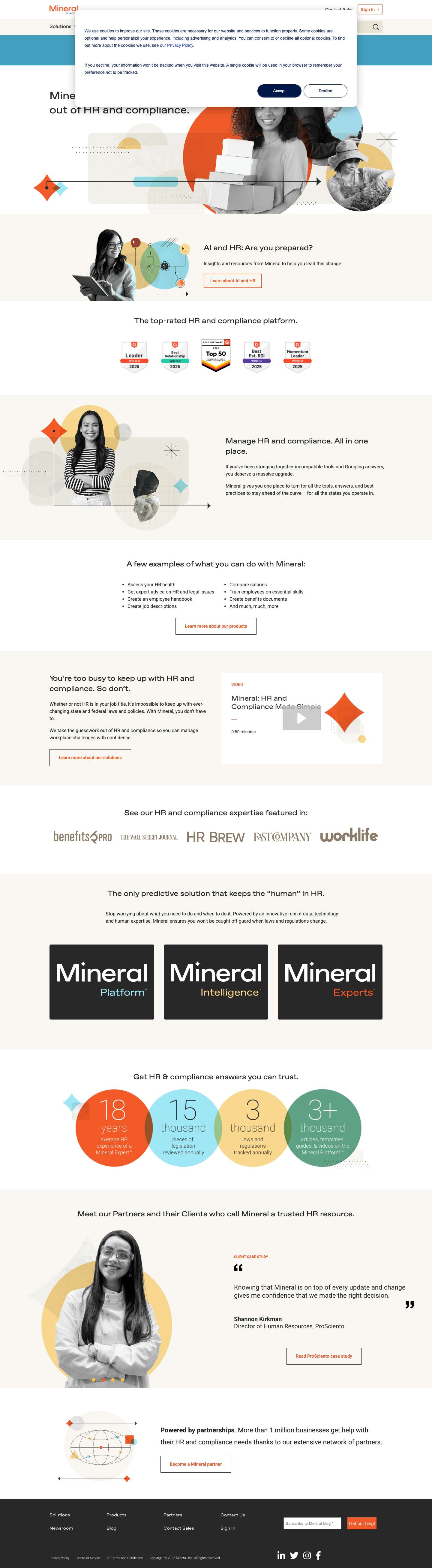 HR and Compliance Services & Platform | Mineral - Full Screenshot