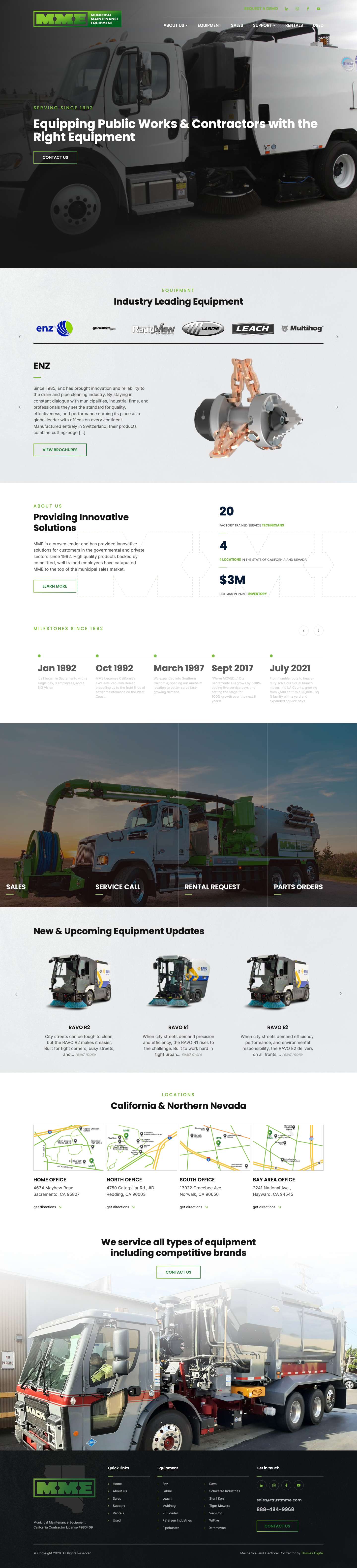 Municipal Maintenance Equipment - Serving Since 1992 - Full Screenshot