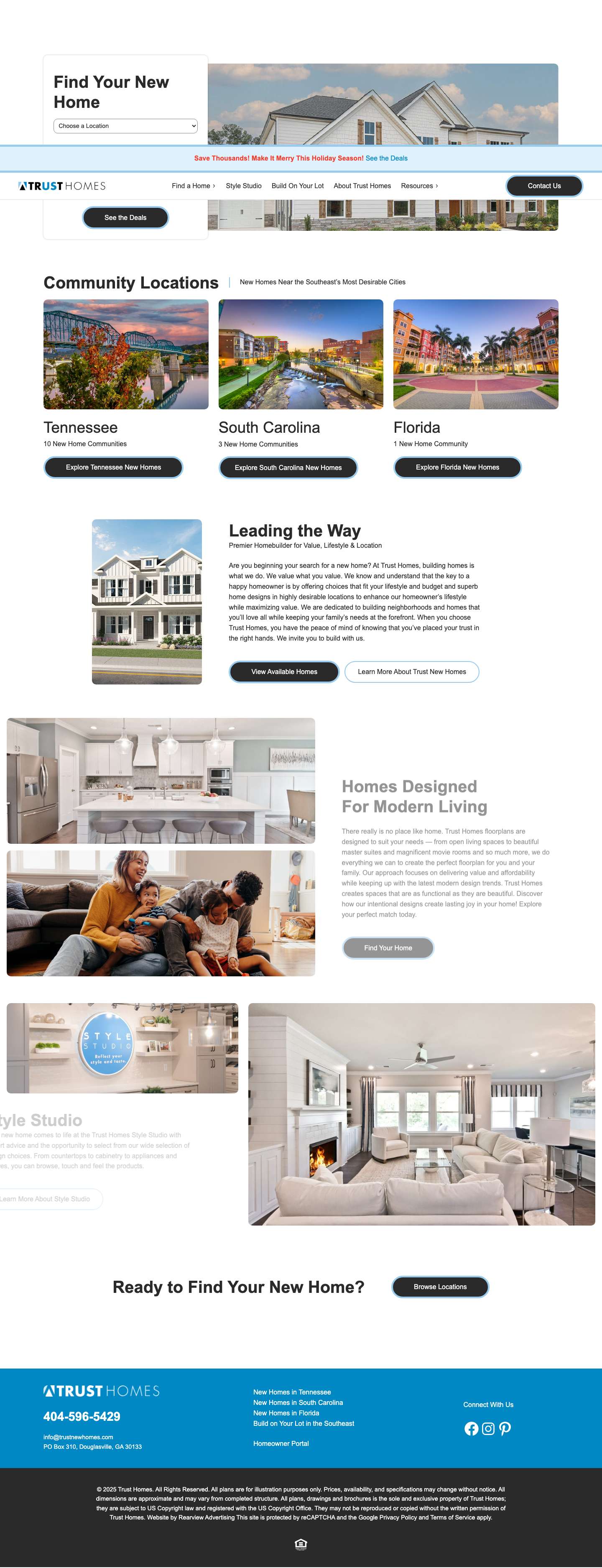 Trust Homes - New Homes in Chattanooga TN, Savannah GA, Auburn AL, Greenville SC - Full Screenshot