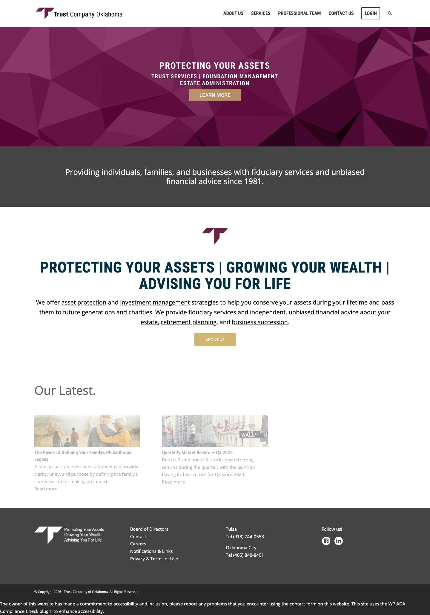 Wealth Management | Trust Company Oklahoma - Protecting Your AssetsClick to open the search input fieldPreviousNextScroll to top - Full Screenshot