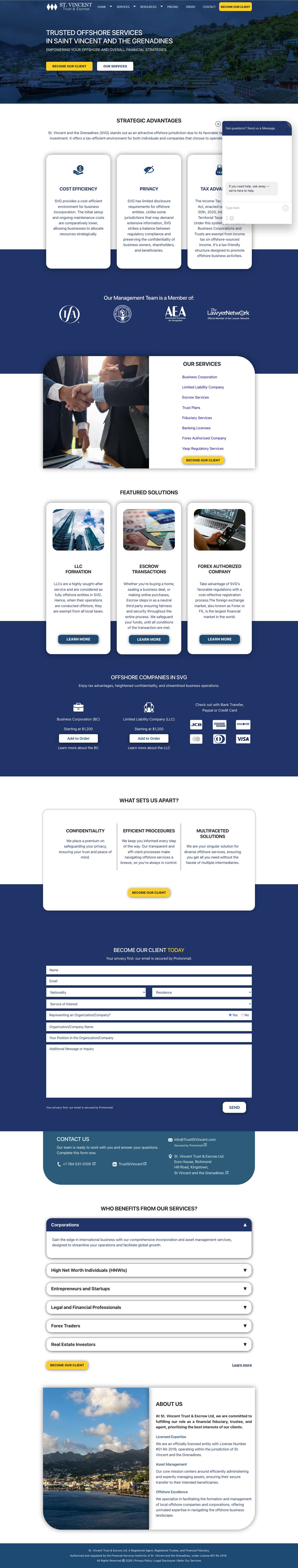 Offshore Services in Saint Vincent & The Grenadines - Full Screenshot