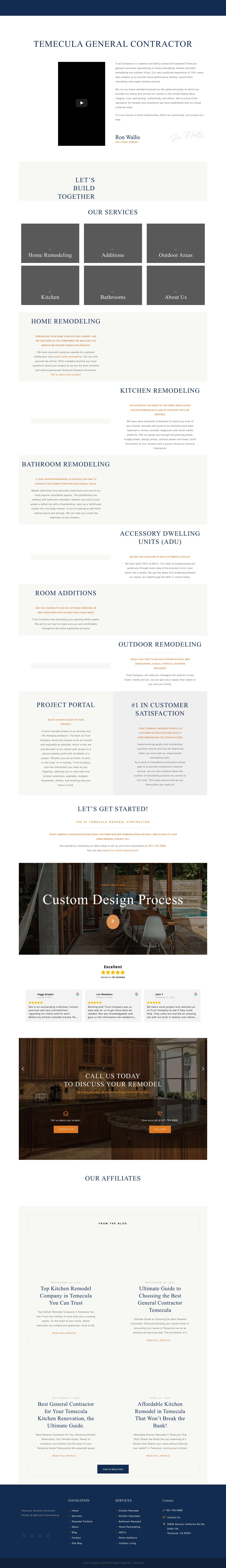 Trusted General Contractor Temecula, Kitchen & Bathroom Remodeling Experts in Murrieta CA - Full Screenshot