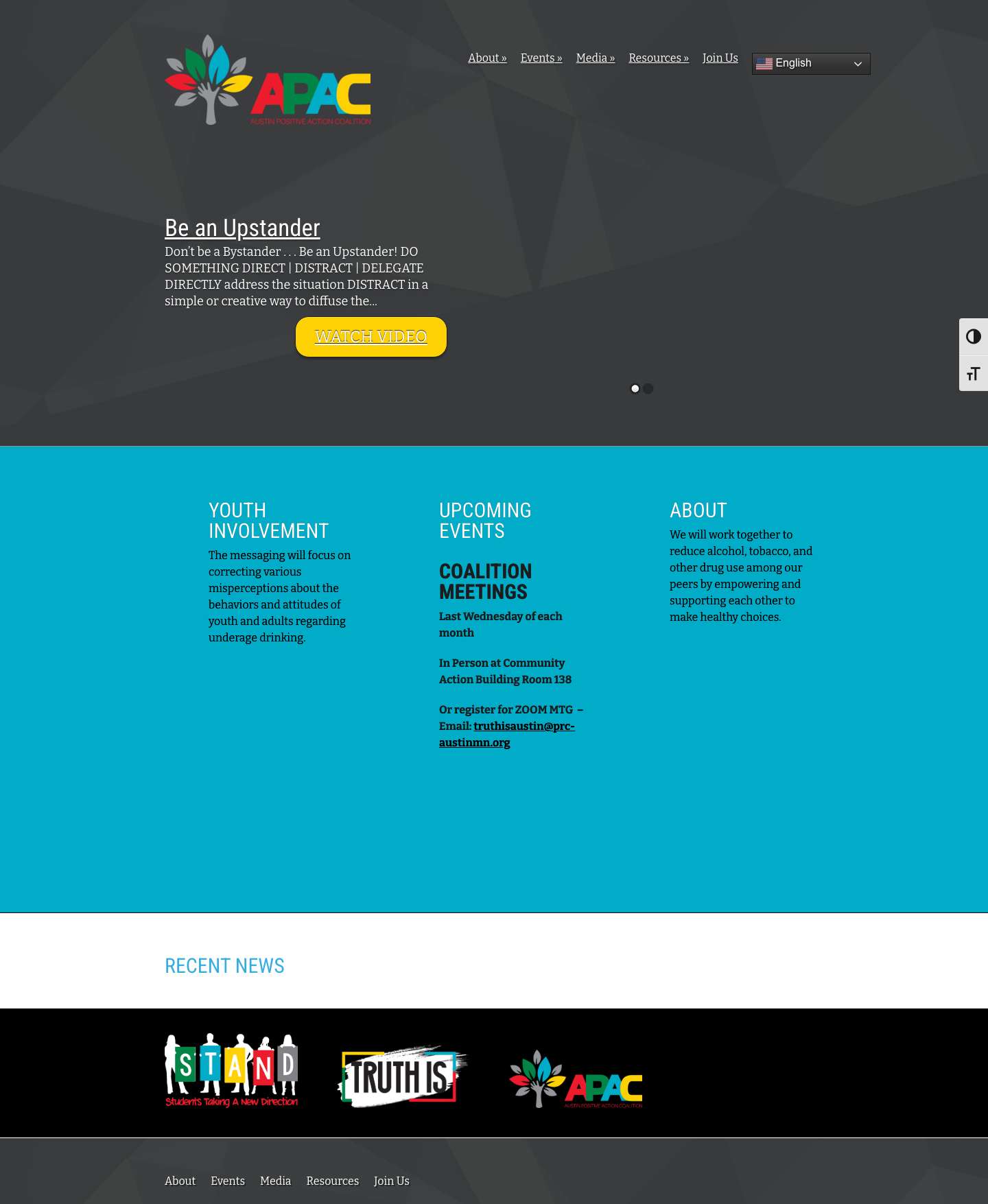 APAC - Austin Positive Action Coalition, Truth is Austin. - Full Screenshot