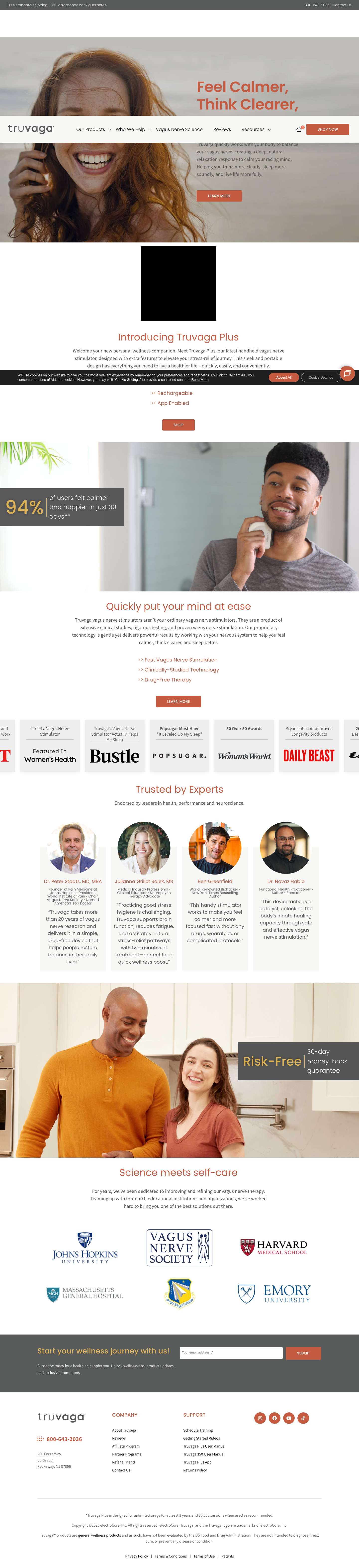 Truvaga - Reduce Stress with Vagus Nerve Stimulation - Full Screenshot