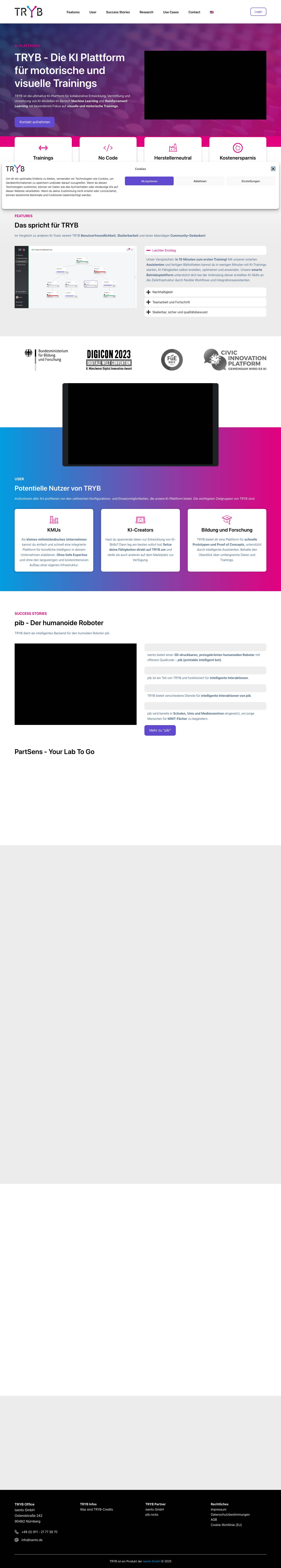 TRYB | Die ultimative KI-Plattform - Full Screenshot