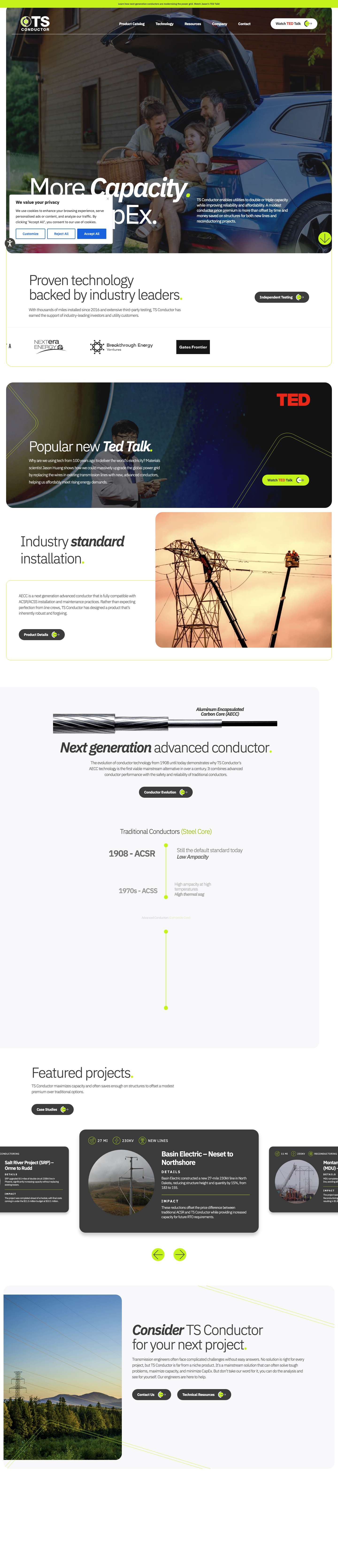 Next-Generation Advanced Conductors for Utilities | TS Conductor - Full Screenshot