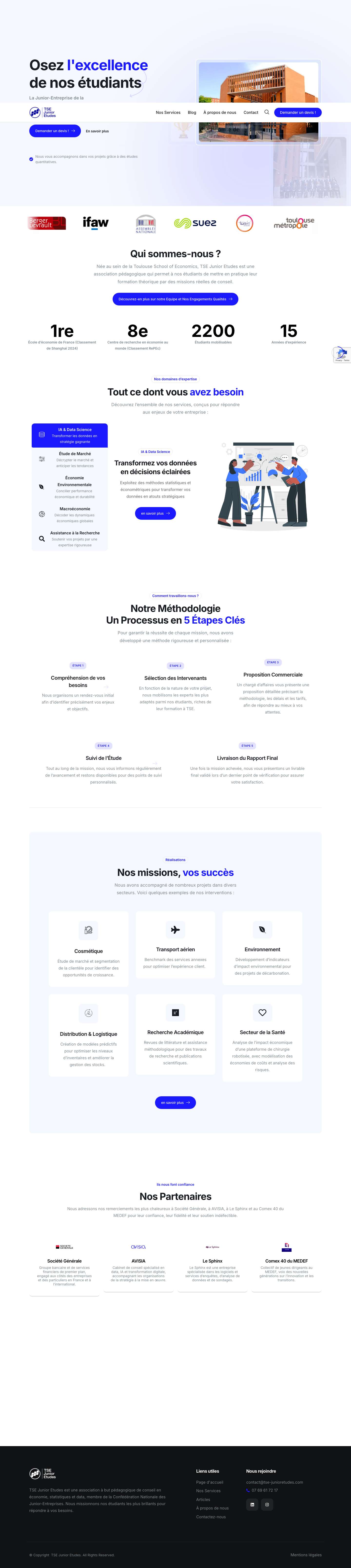 TSE Junior Etudes – La Junior-Entreprise de Toulouse School of Economics - Full Screenshot