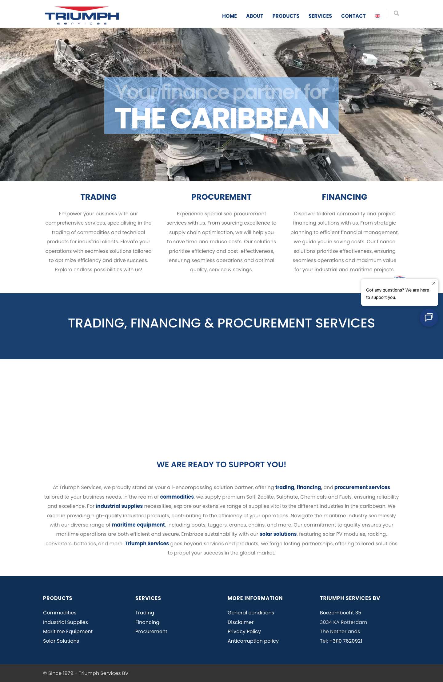 Triumph Services l Trading, Financing & Procurement Services l Since 1979 - Triumph Services - Full Screenshot