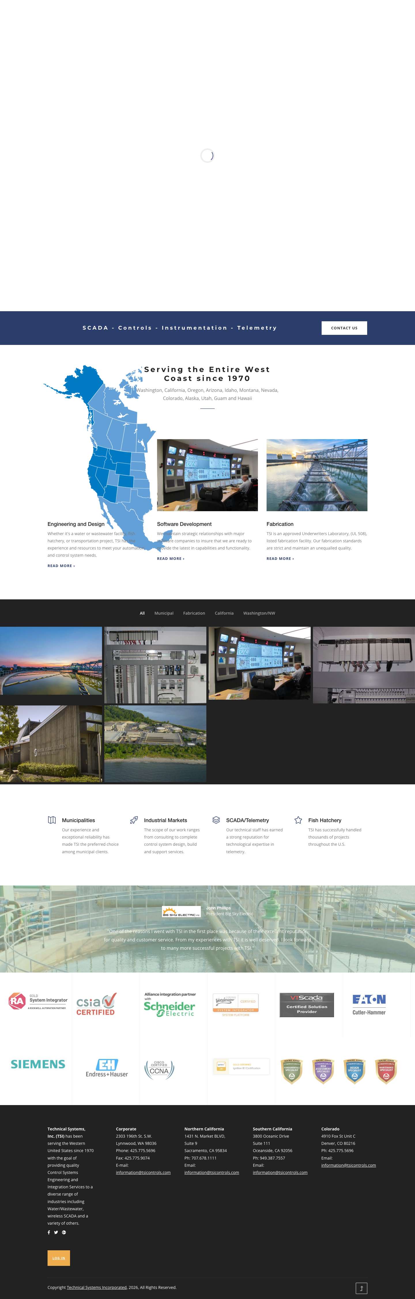 Technical Systems Incorporated - Leaders in Integrated Water Solutions - Full Screenshot