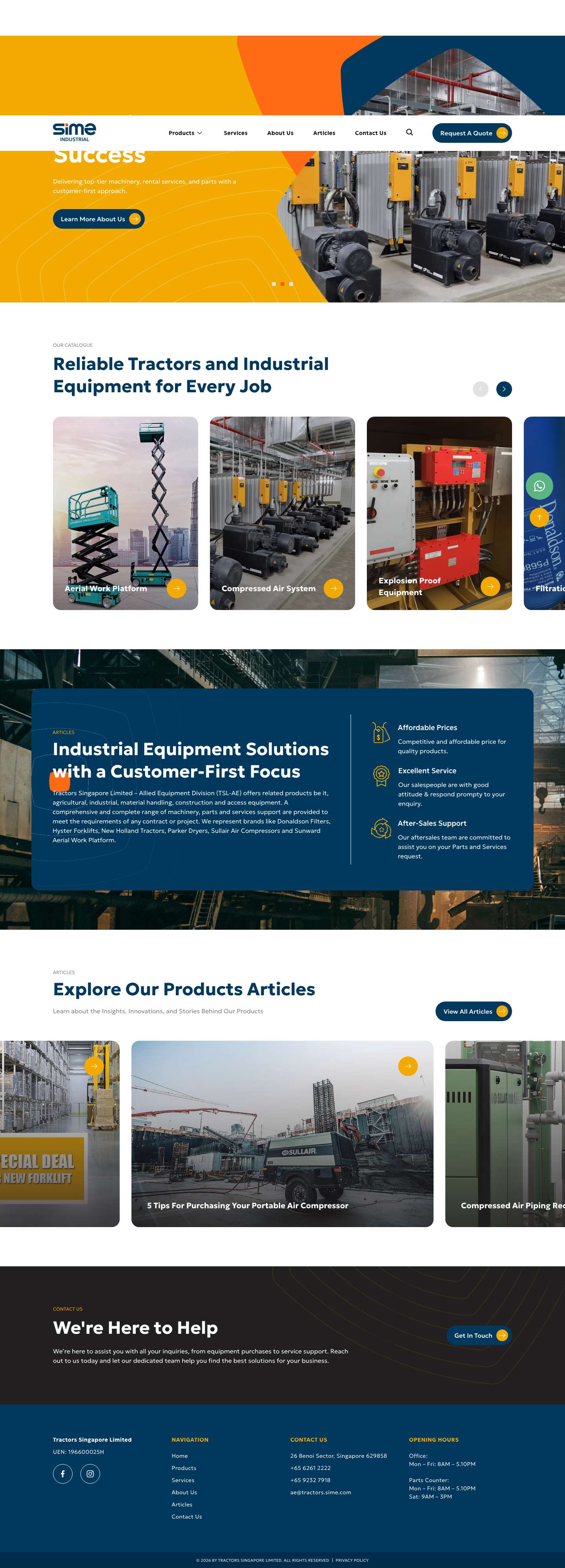 Tractors Singapore - Full Screenshot