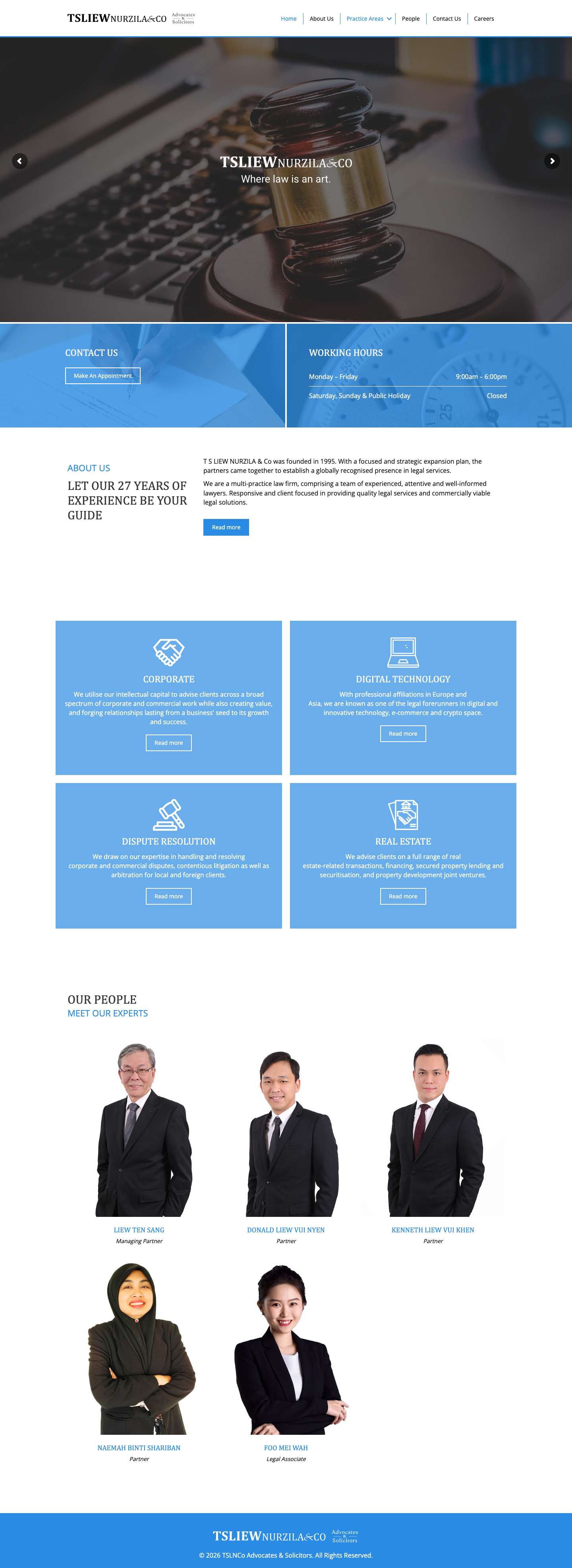 TSLNCo Advocates & Solicitors – Where law is an art. - Full Screenshot