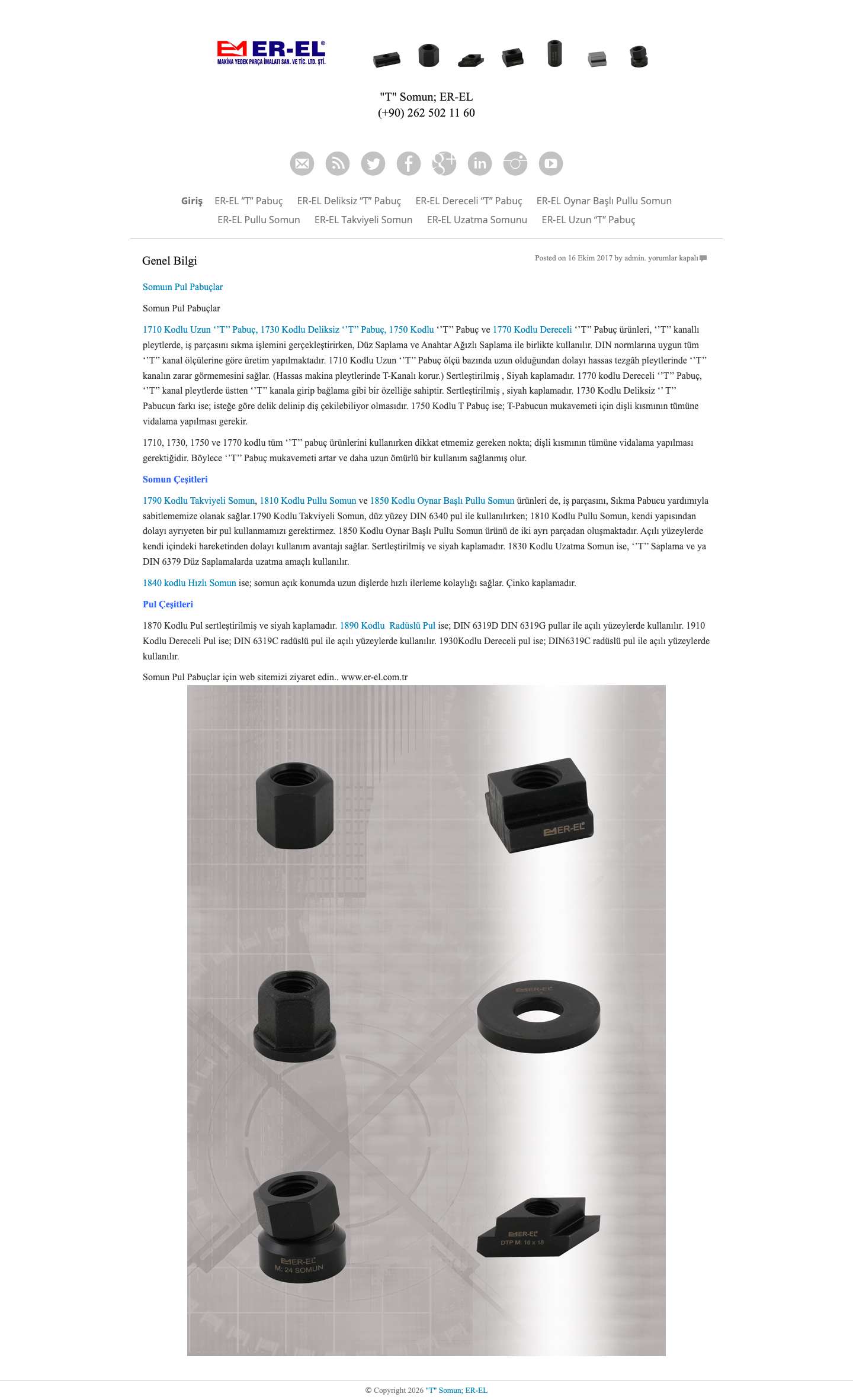 "T" Somun; ER-EL - Bir başka Kalıp Bağlama sitesi - Full Screenshot