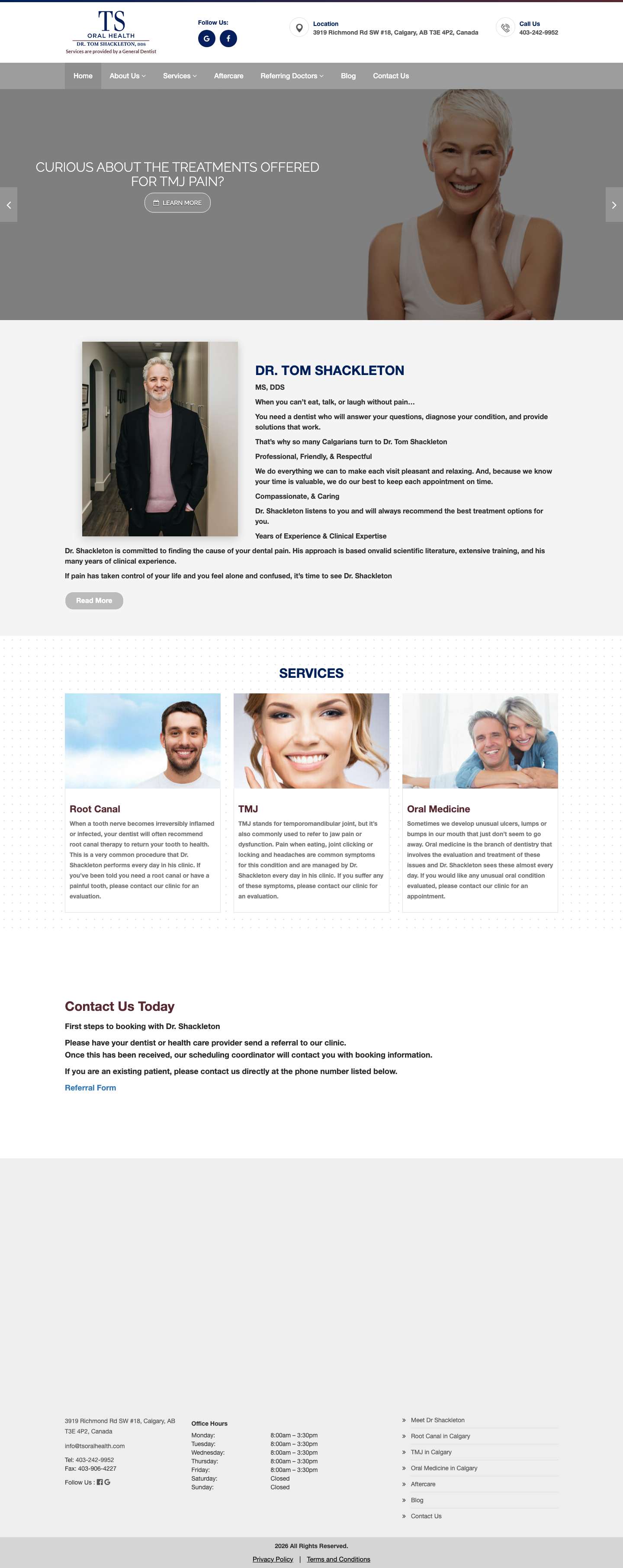 Endodontics Retreatment | Oral Medicine | TMJ | Orofacial Pain Treatment - Full Screenshot