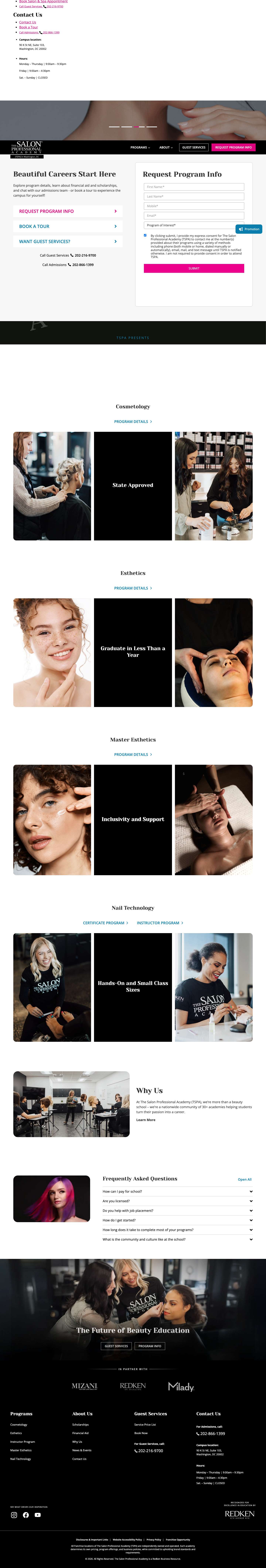 The Salon Professional Academy, DC | Washington, D.C | Beauty, Cosmetology School - Full Screenshot