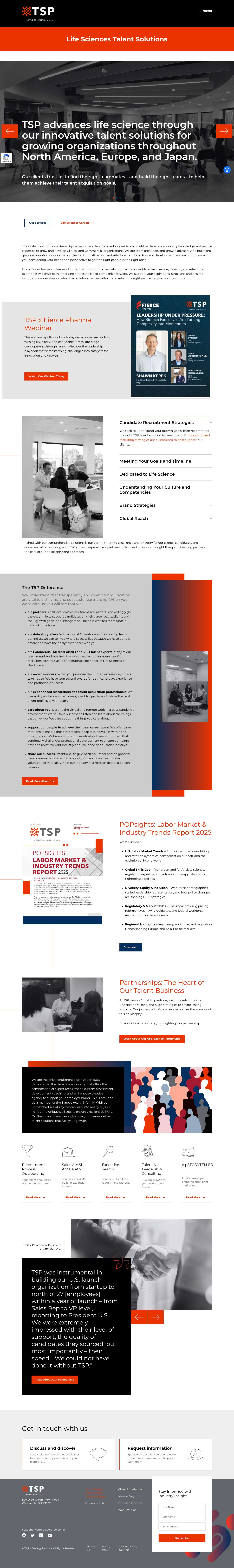 TSP - Flexible, Customizable Talent Solutions - TSP Life Sciences Talent Solutions - Full Screenshot