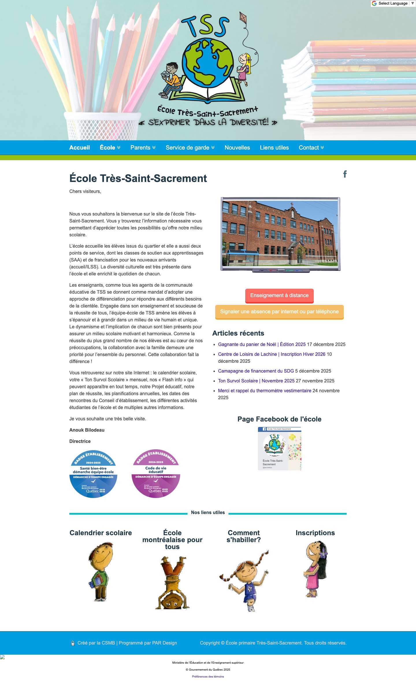 École primaire Très-Saint-Sacrement - Full Screenshot