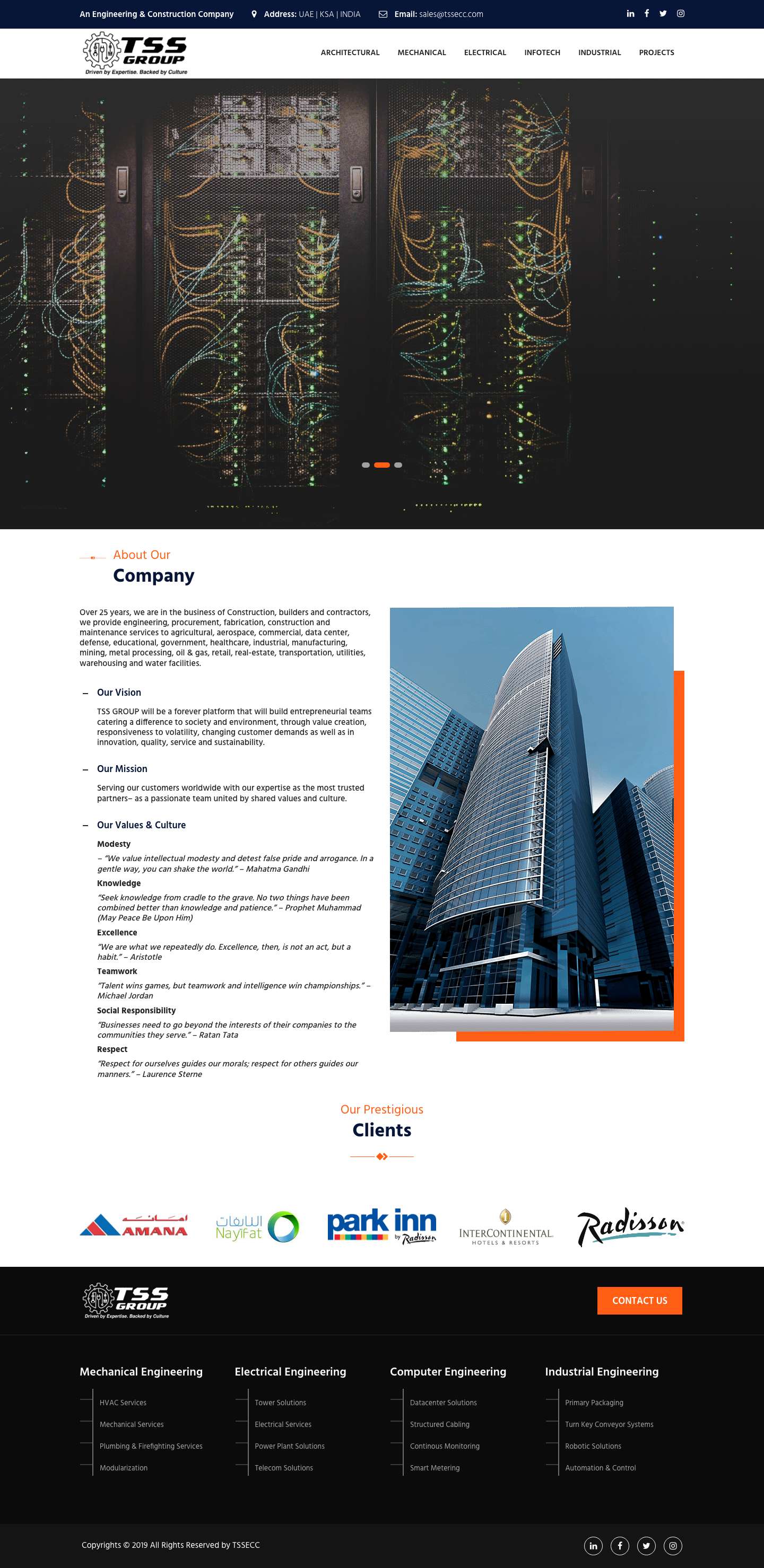 TSS Group – Engineering and Construction Company – Engineering and Construction Company - Full Screenshot