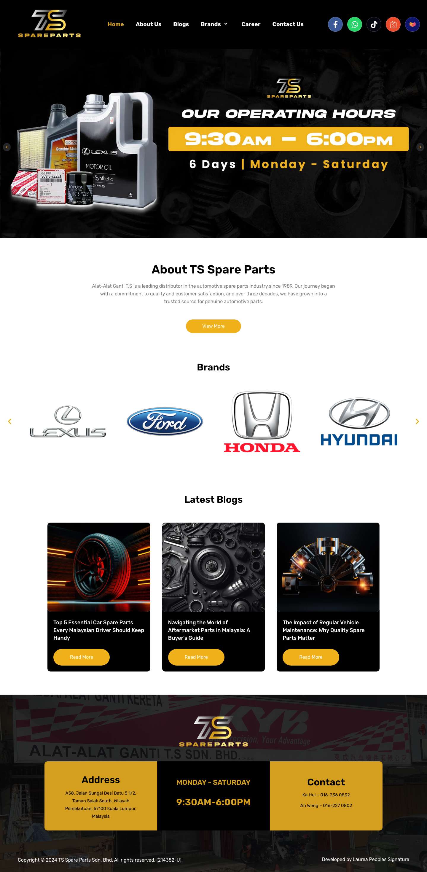 Home - TS Spare PartsResponsive Slider with Autoplay - Full Screenshot