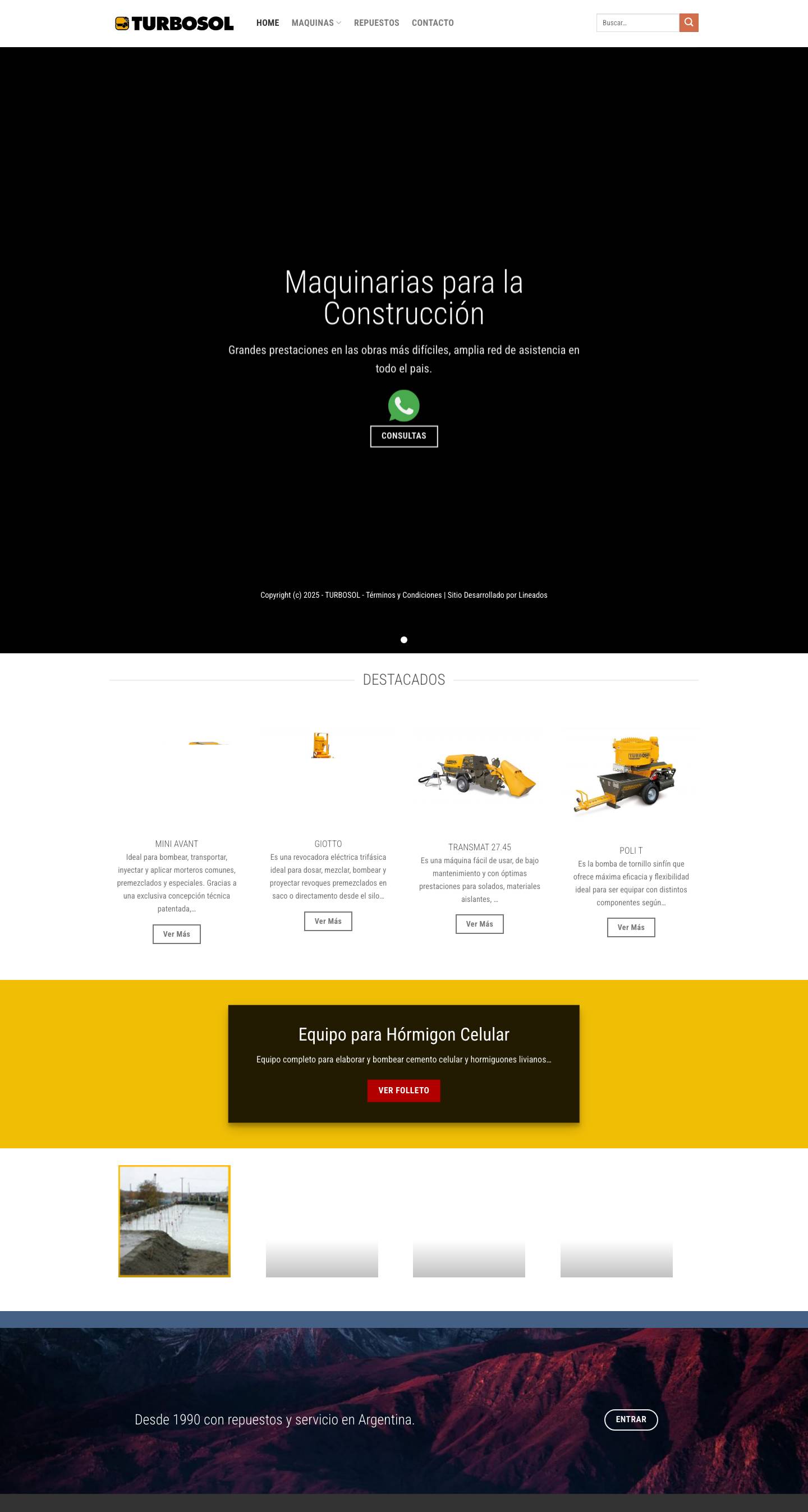 Turbosol – Maquinarias para la Construcción - Full Screenshot