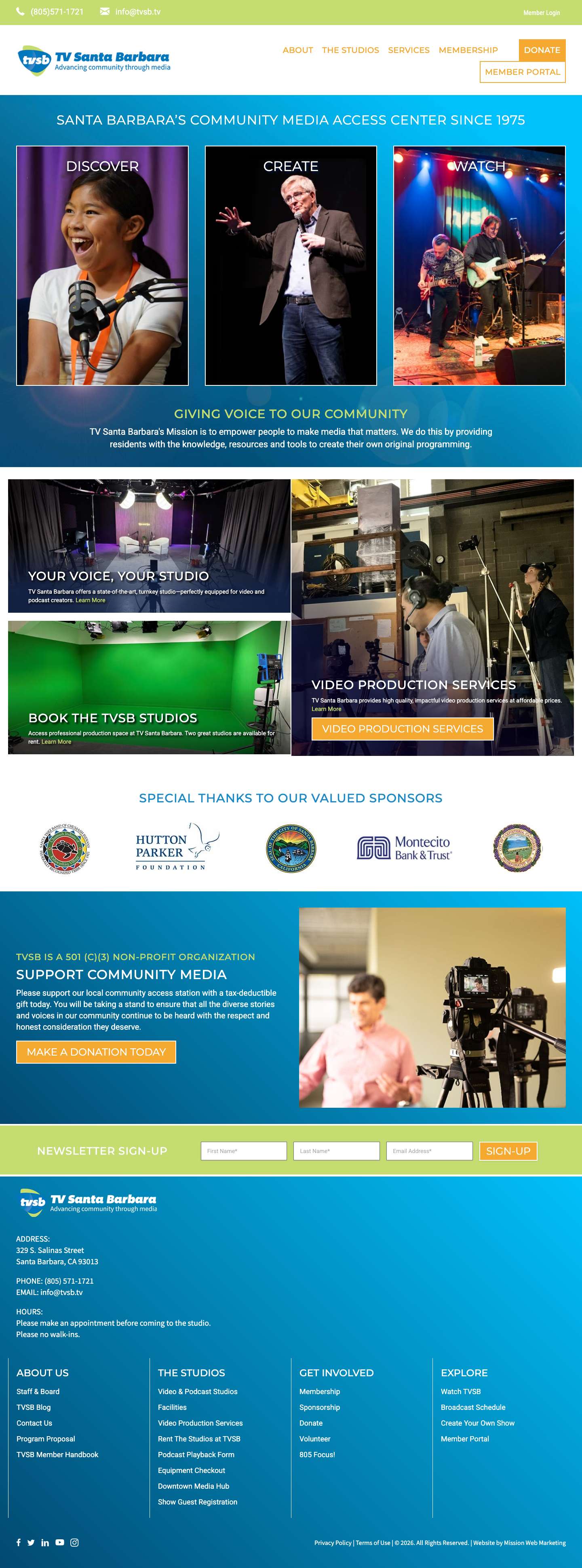 TV Santa Barbara - Community Access Television, Video & Media Production - Full Screenshot