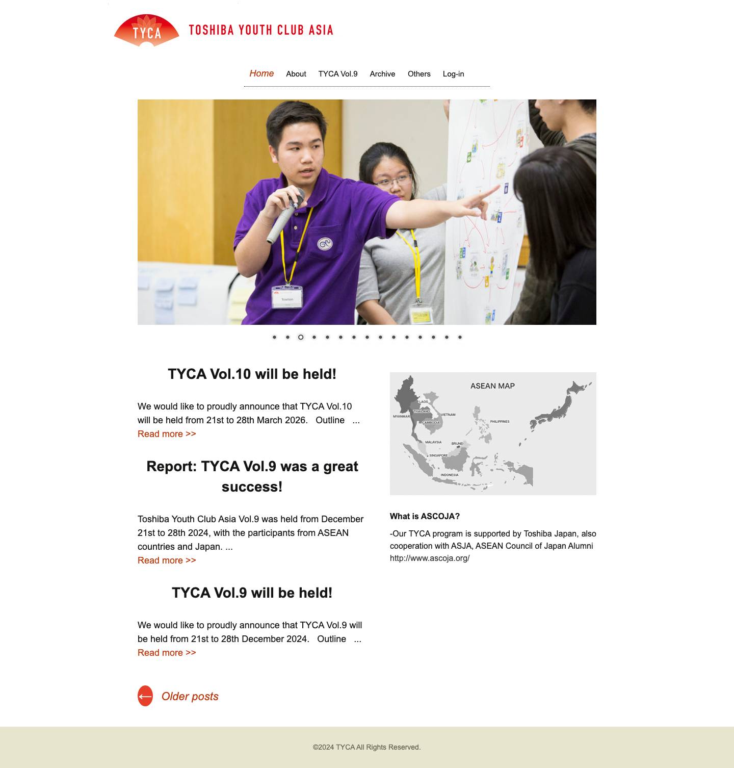 Toshiba Youth Club Asia | TYCA ASIA - Full Screenshot