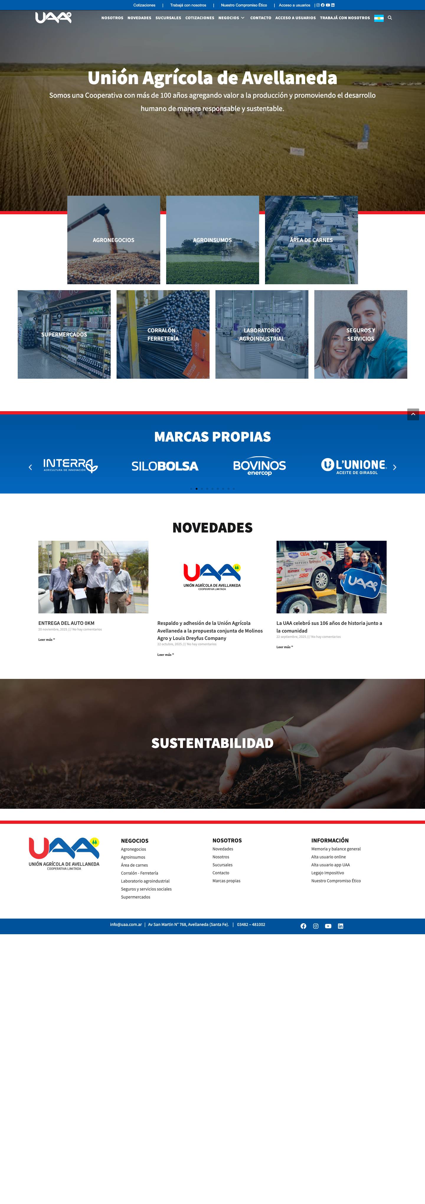 UAA – Unión Agrícola de Avellaneda. - Full Screenshot