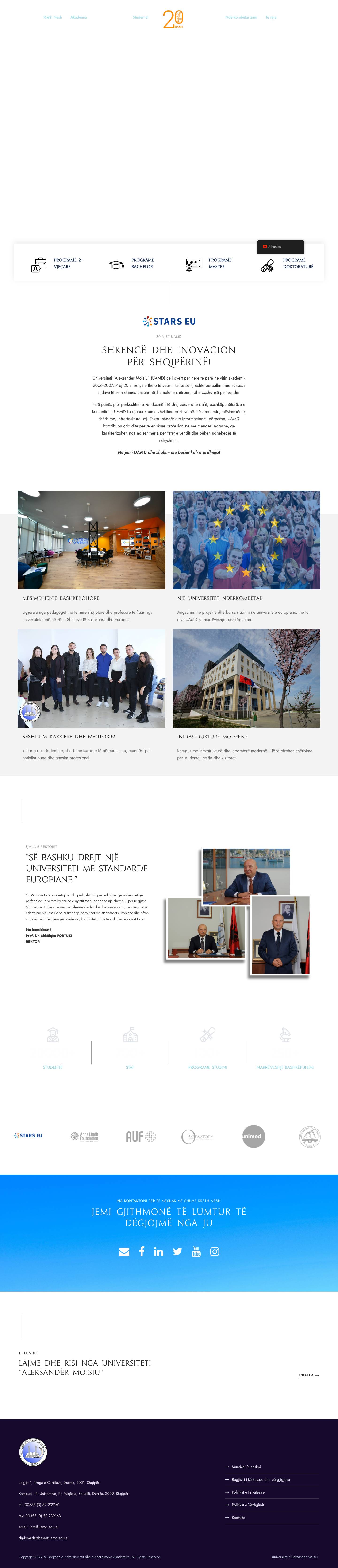 Universiteti "Aleksandër Moisiu" - Full Screenshot