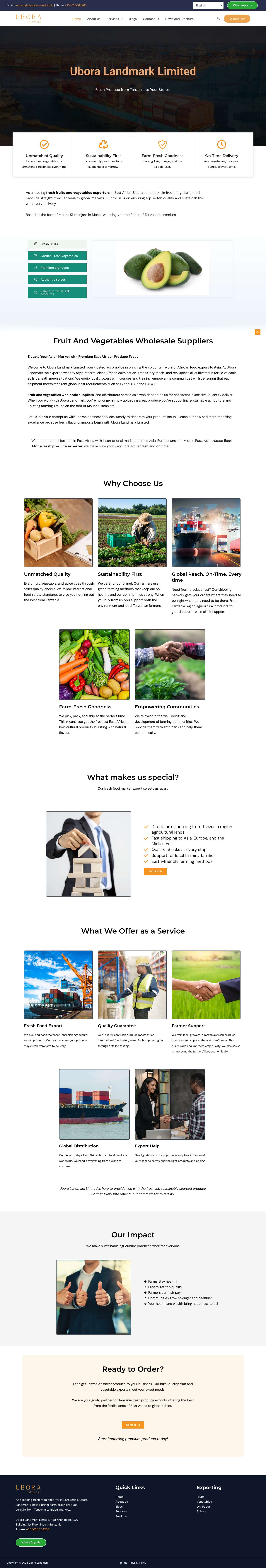 African Food Fruits Spices Vegetables| Wholesale Product Exporters - Full Screenshot