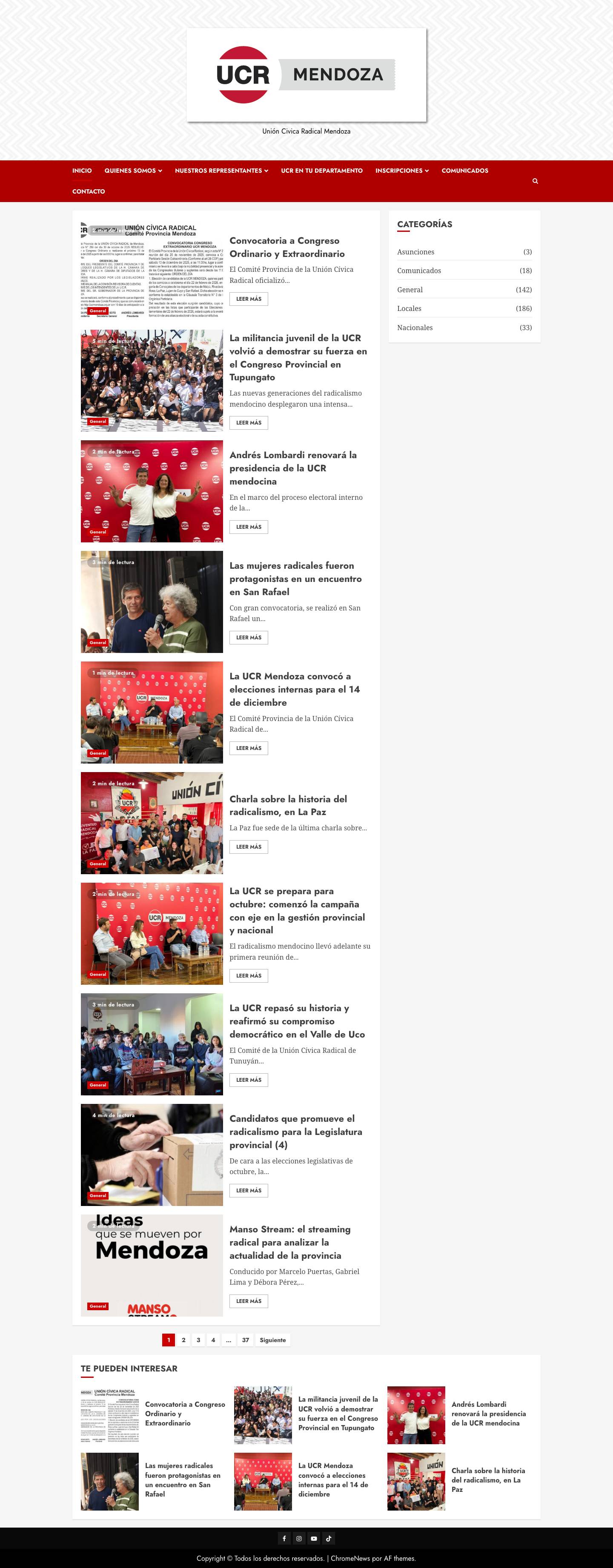 Unión Civica Radical Mendoza - Full Screenshot