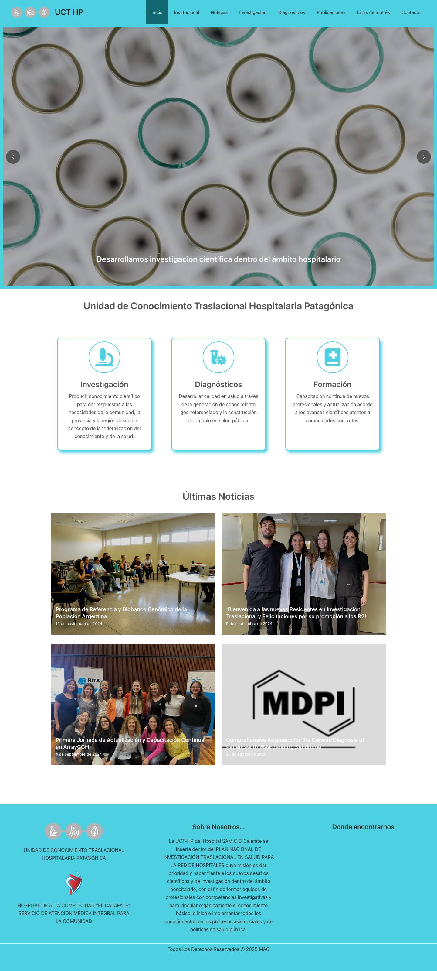 Inicio - UCT HP - Full Screenshot