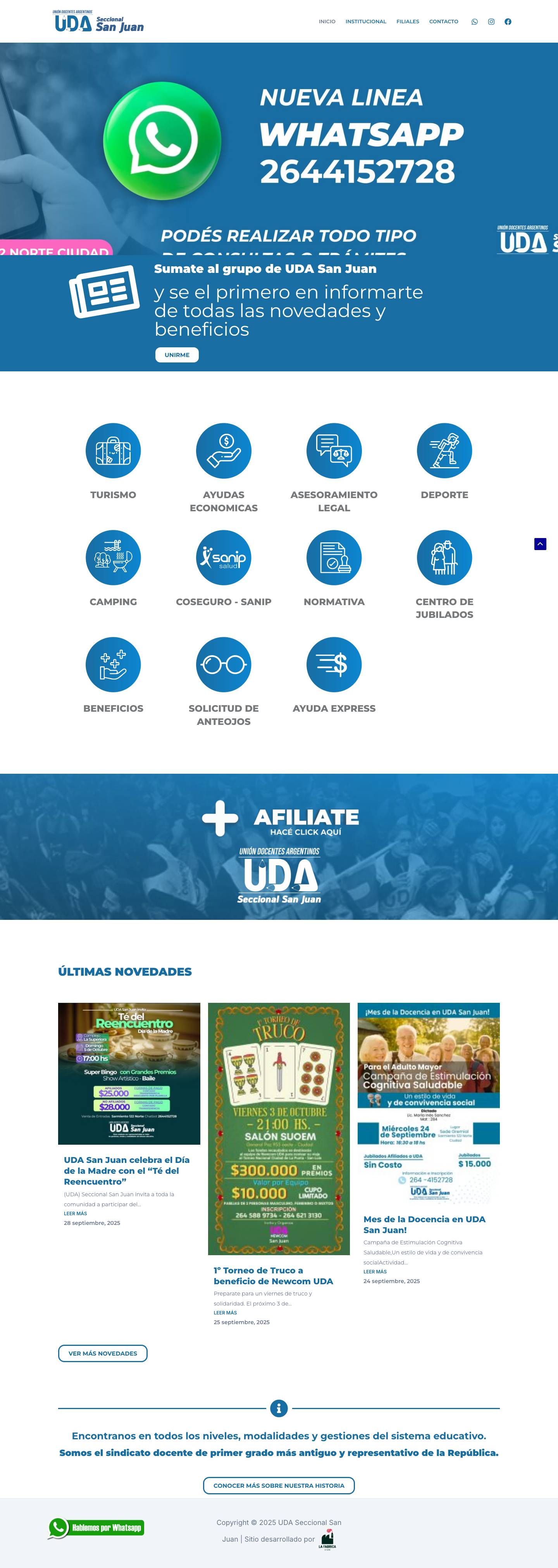 UDA Seccional San Juan – Union Docentes Argentinos Seccional San Juan - Full Screenshot