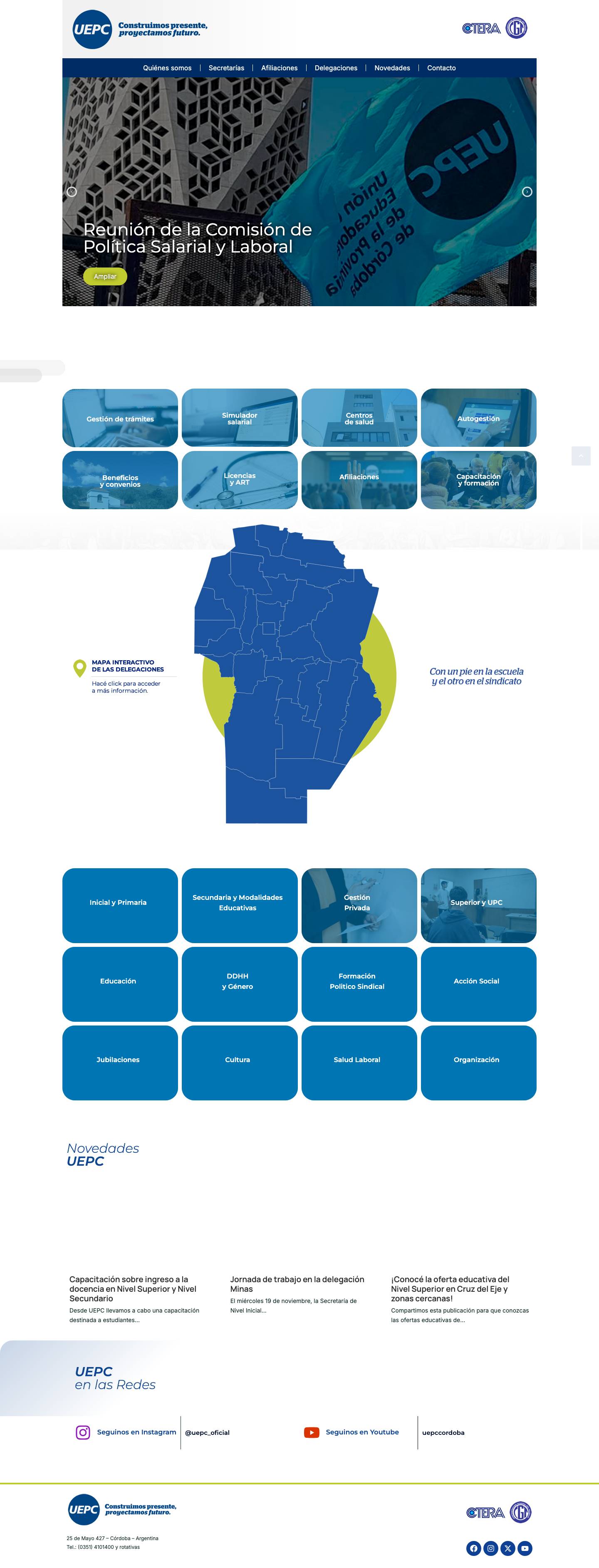 Bienvenido UEPC – Unión de Educadores de CórdobaDocument - Full Screenshot