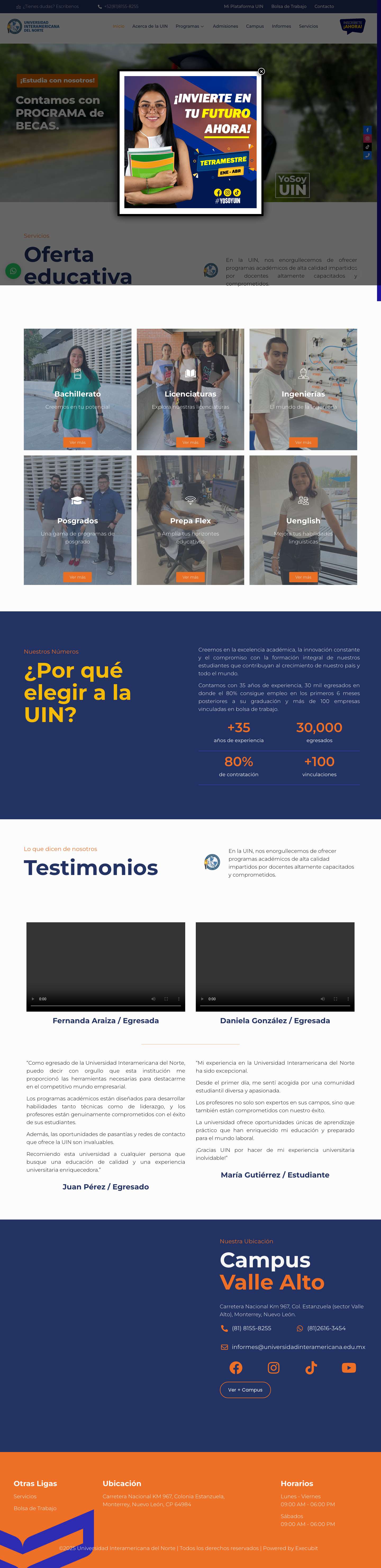 Universidad Interamericana del Norte - Full Screenshot