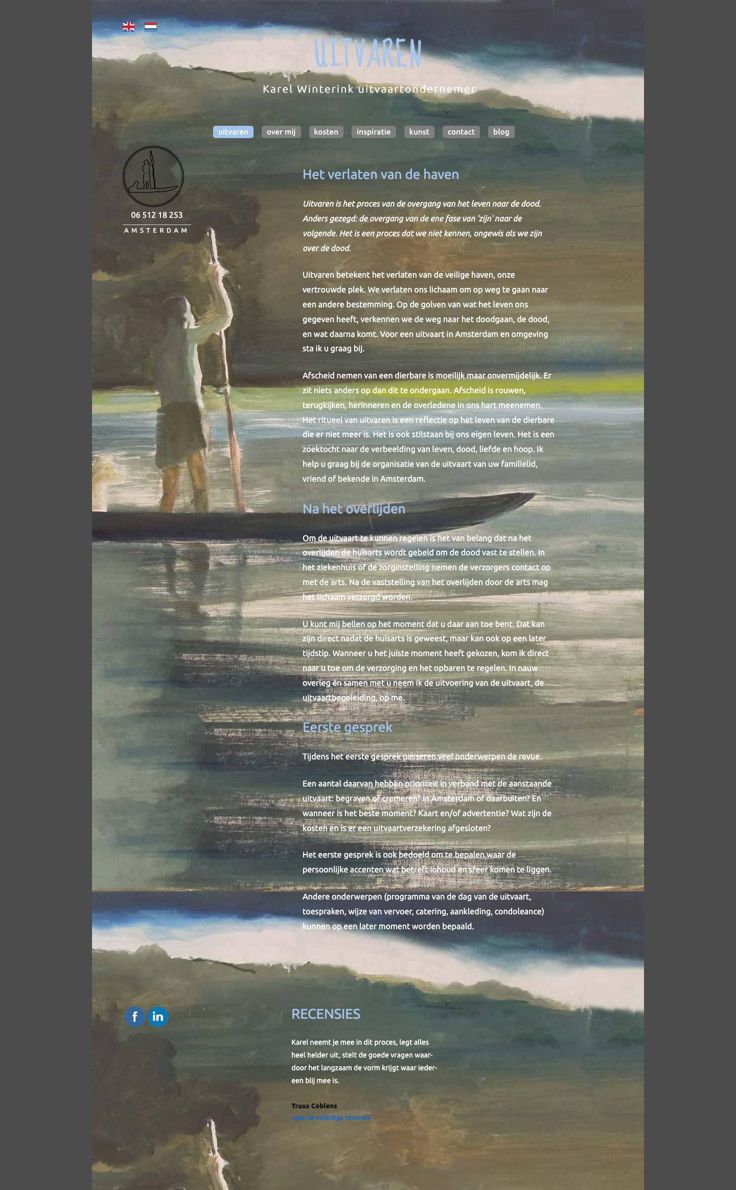 Uitvaart in Amsterdam - Uitvaartbegeleider Karel Winterink - Full Screenshot