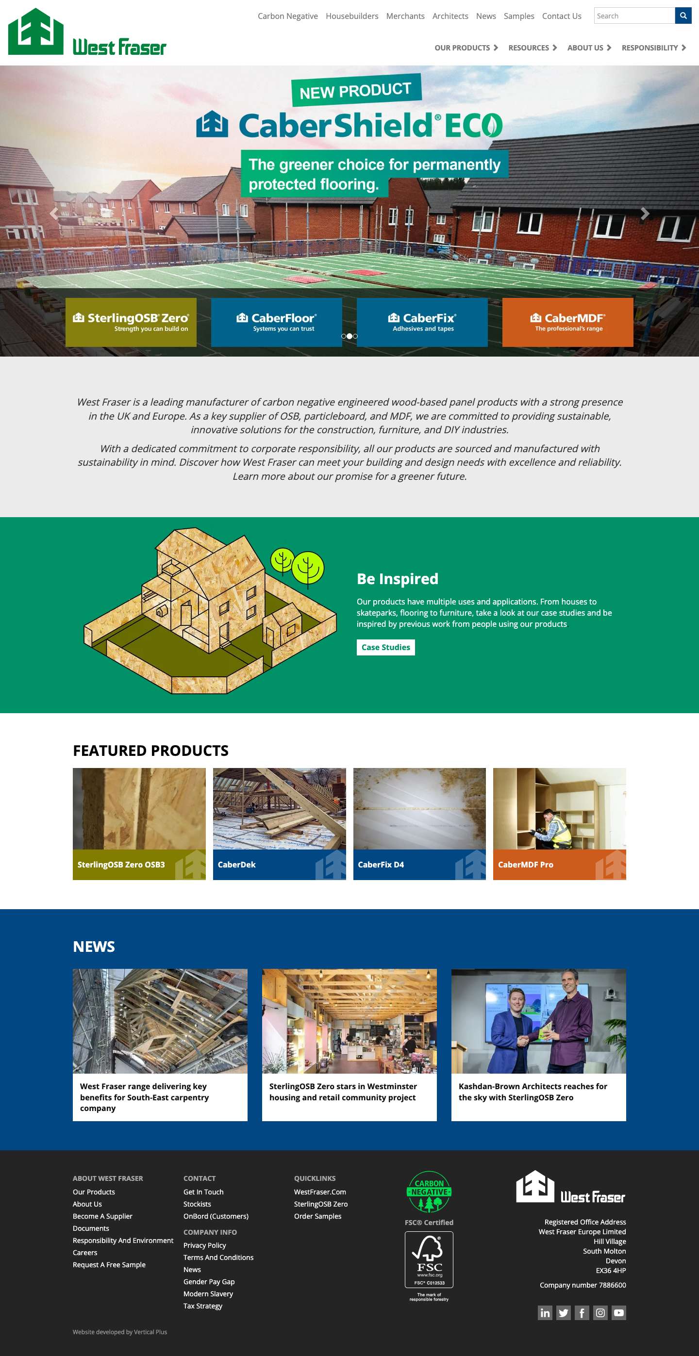 Timber Specialist | Sustainable Wood Based Panels | West Fraser - Full Screenshot