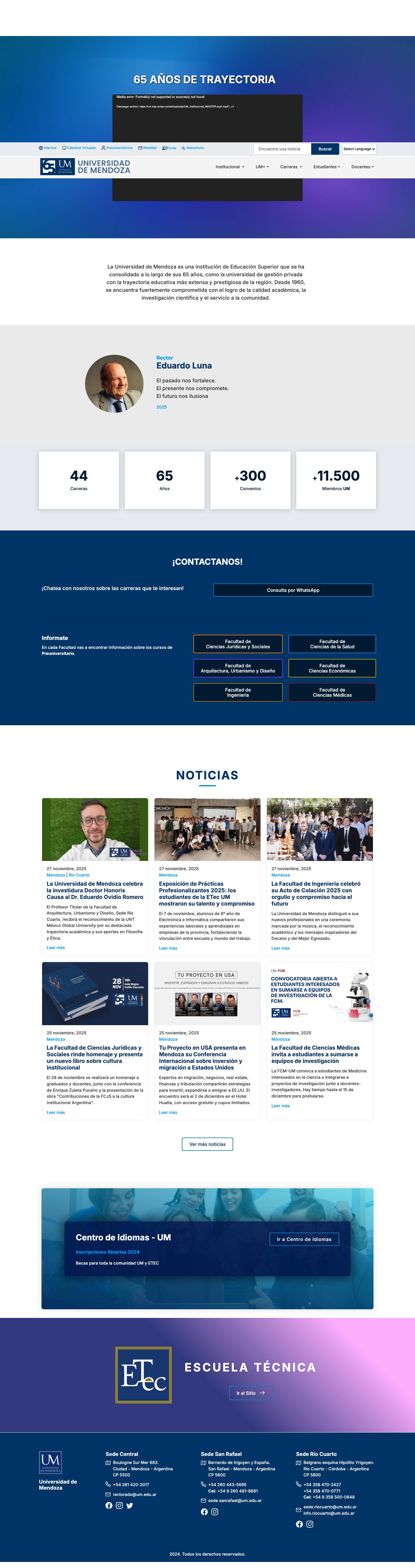 Universidad de Mendoza - Universidad de Mendoza - Full Screenshot