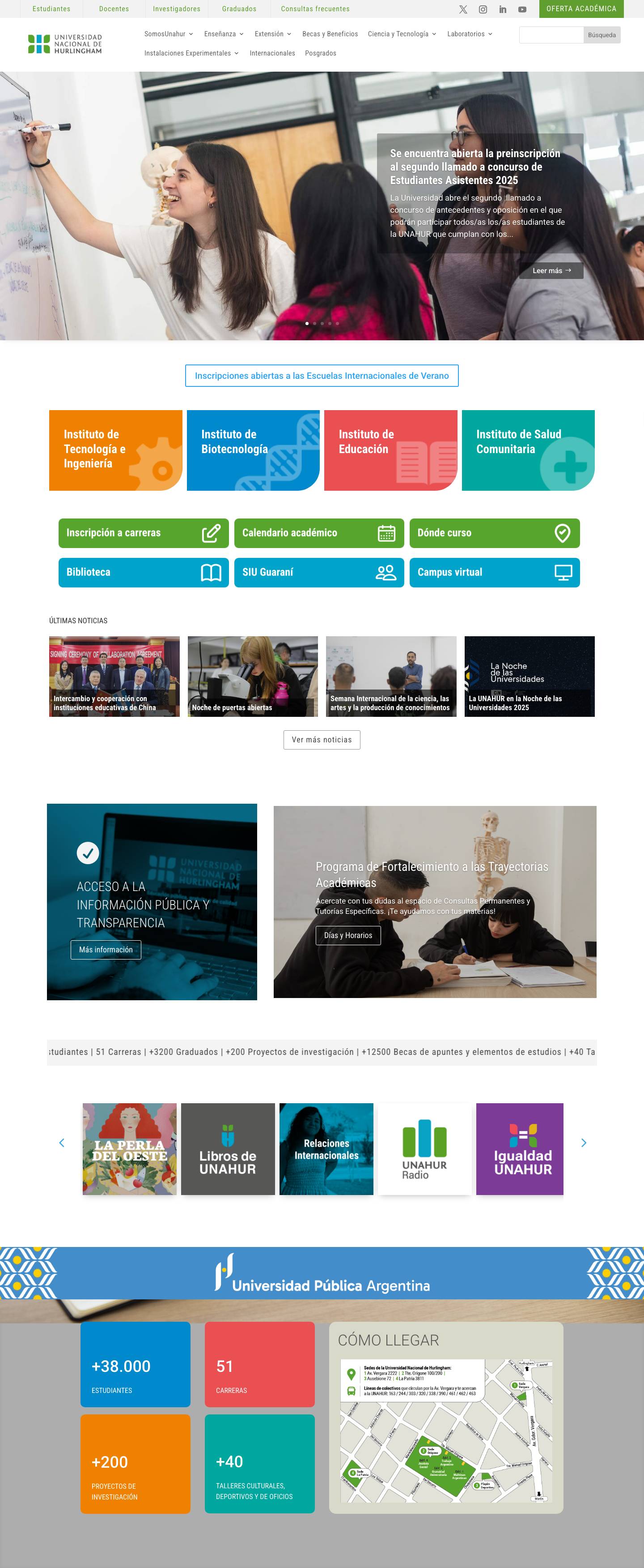 UNAHUR | UNIVERSIDAD NACIONAL DE HURLINGHAM - Full Screenshot