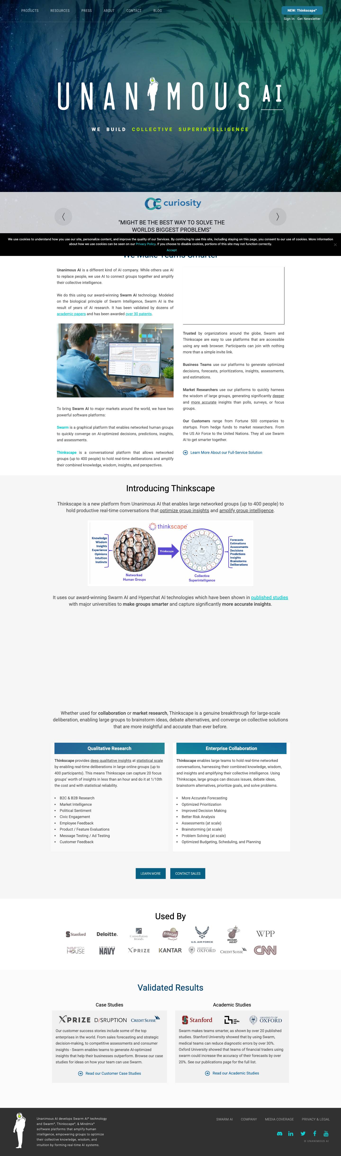 UNANIMOUS AI - We Amplify Intelligence - Full Screenshot