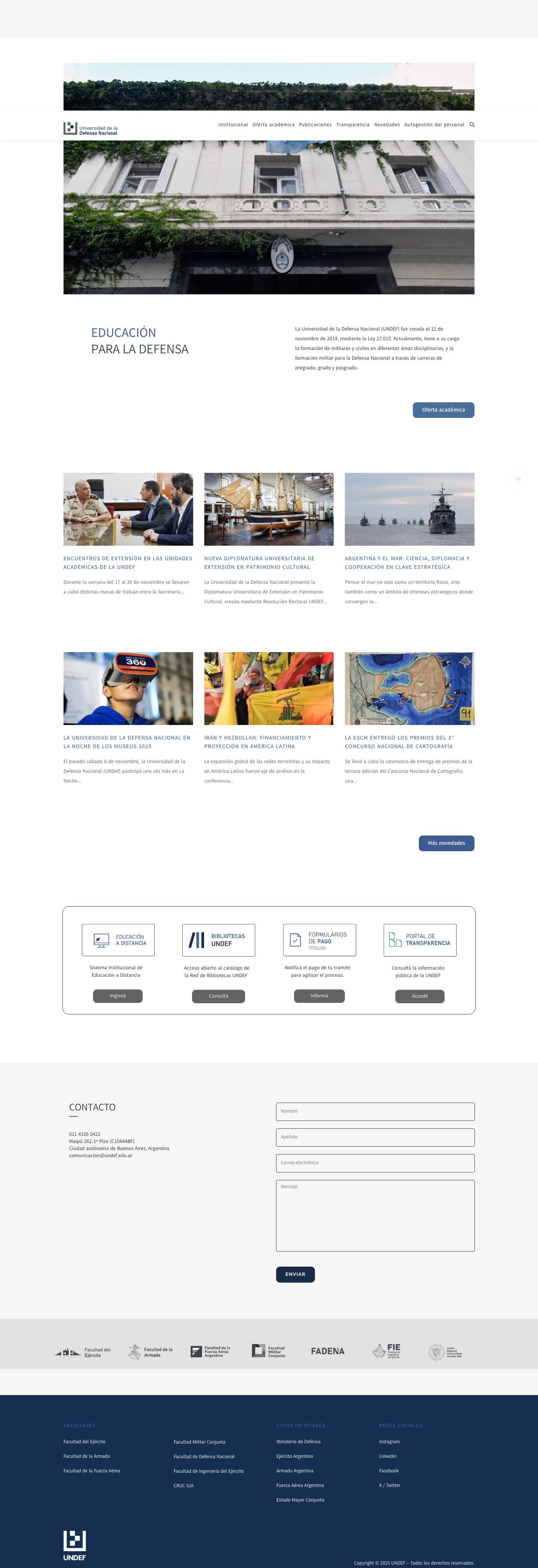 Universidad de la Defensa Nacional | UNDEF - Full Screenshot