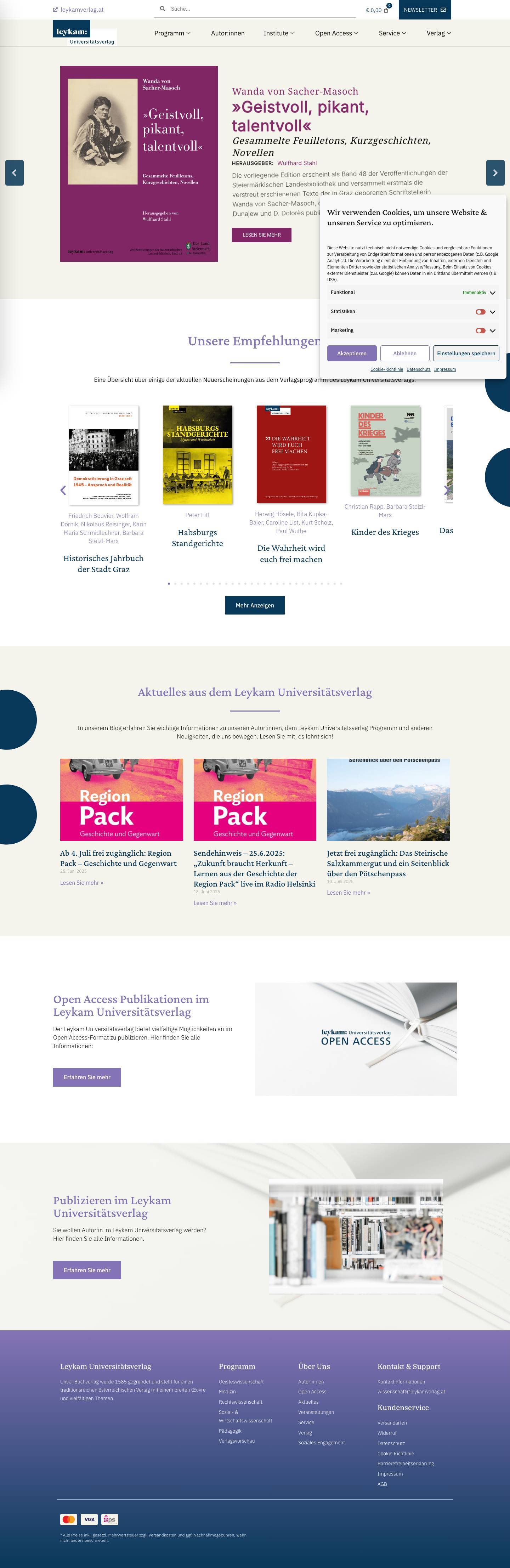 Leykam Universitätsverlag - Mit Geschichte in die Zukunft blicken - Full Screenshot