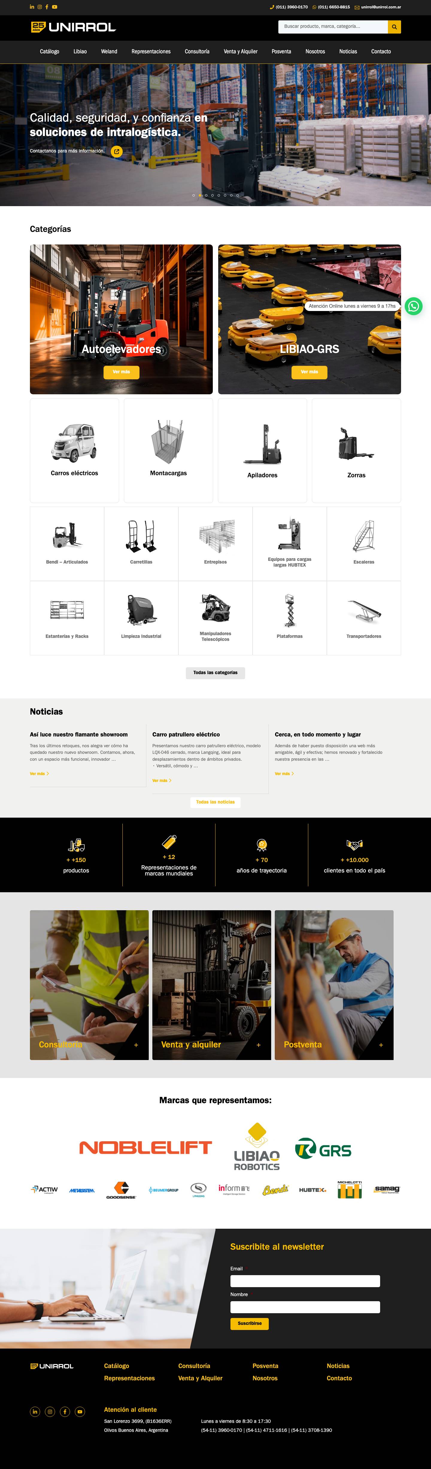 Inicio - Unirrol - Soluciones en Intralogística - Full Screenshot
