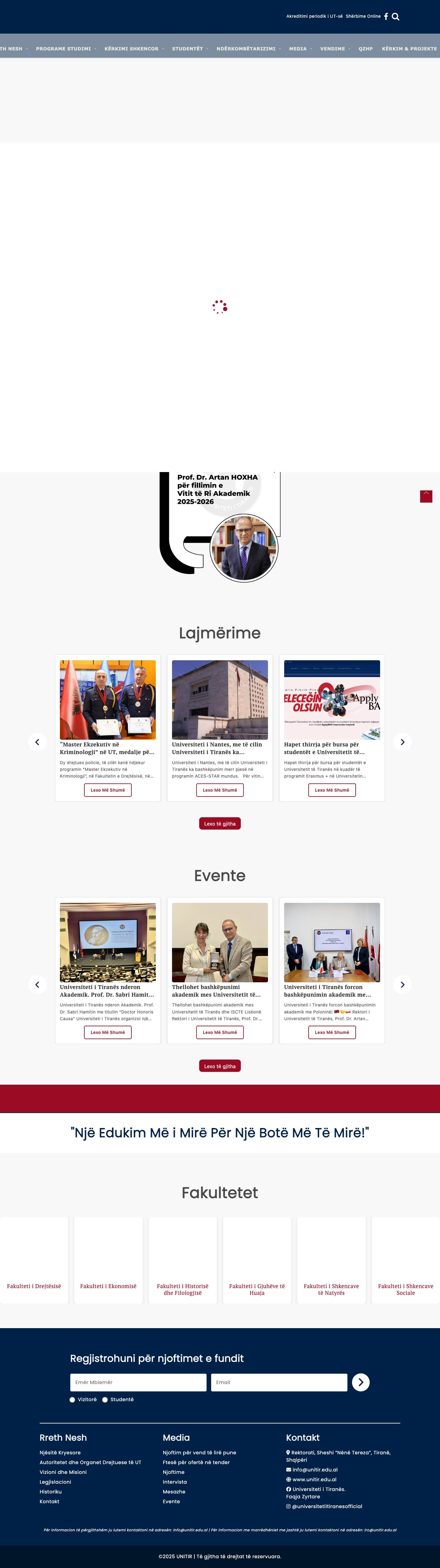 KREU - UNIVERSITETI I TIRANËS - Full Screenshot