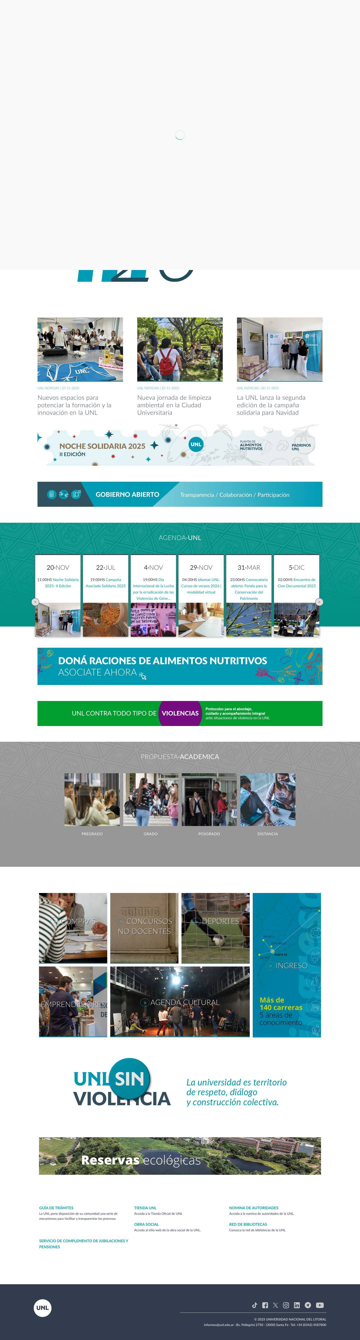 UNL – Universidad Nacional del Litoral - Full Screenshot
